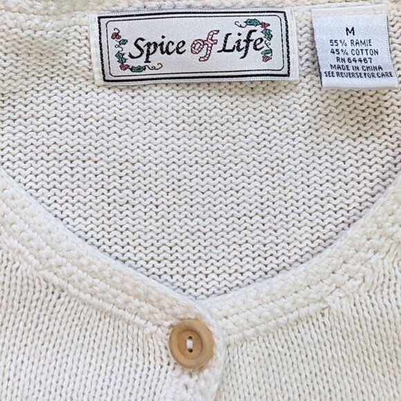 Spice of Life Vintage Holiday Sweater Cardigan Size M Preowned - Picture 6 of 6